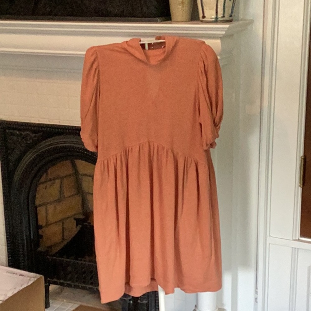 Free People Beach terra cotta‎ puff sleeve dress. Worn a few times